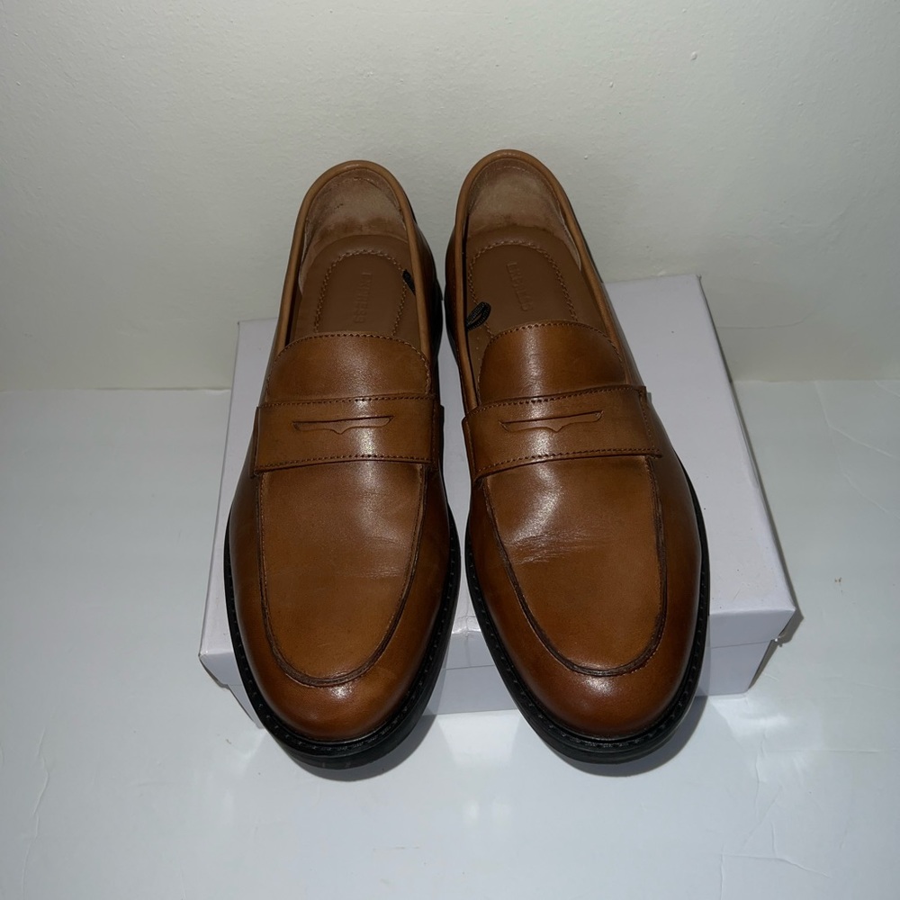 Men's Leather Shoes Loafers Express Size 11 Cognac